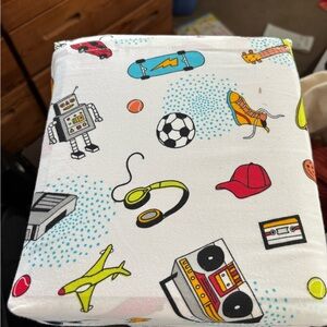 new Target Twin Sheet Set with Fun Graphics skateboard music soccer robot sports